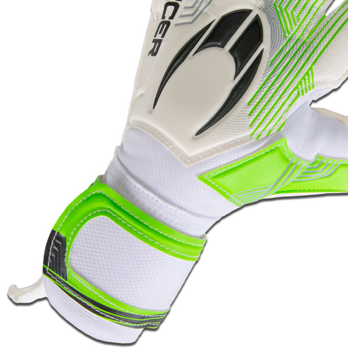 520352J HO Soccer ONE Flat Junior Goalkeeper Gloves White/Green 