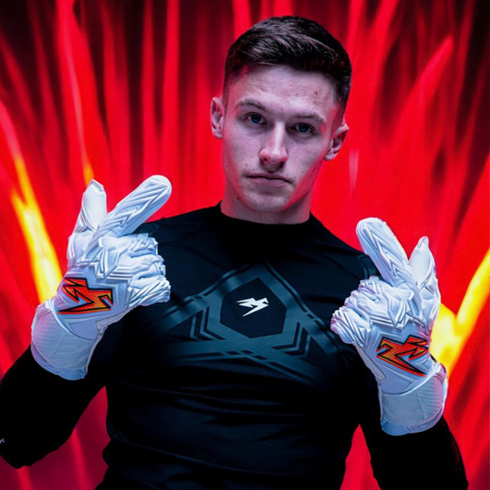 Kaliaaer PWR Pro Flare Junior Goalkeeper Gloves White/Red Flare
