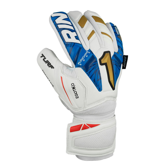 Rinat EGOTIKO VENGADOR SPINE TURF Junior Goalkeeper Gloves White/Blue/
