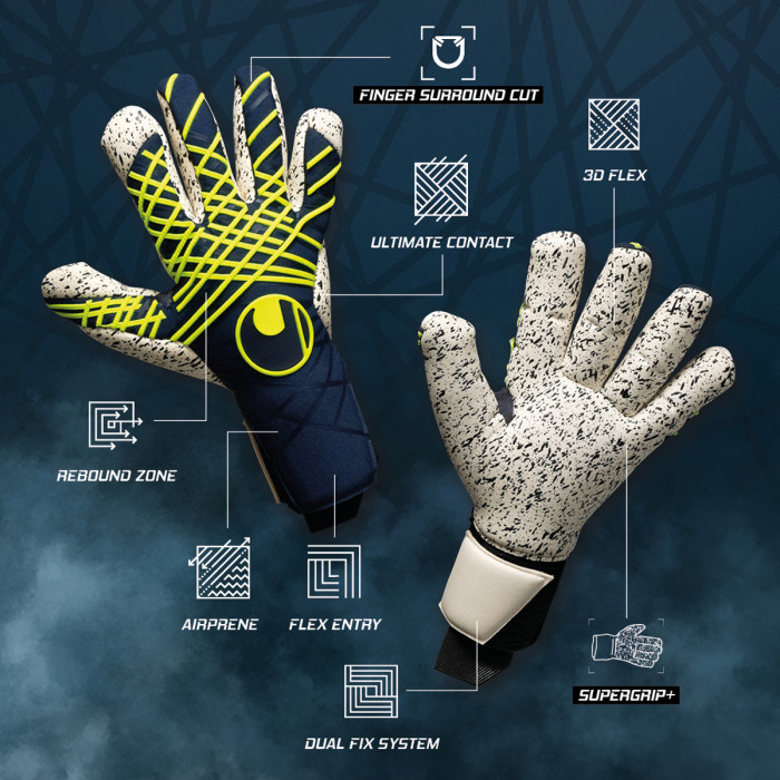 Uhlsport Prediction Supergrip+ Finger Surround Goalkeeper Gloves navy/