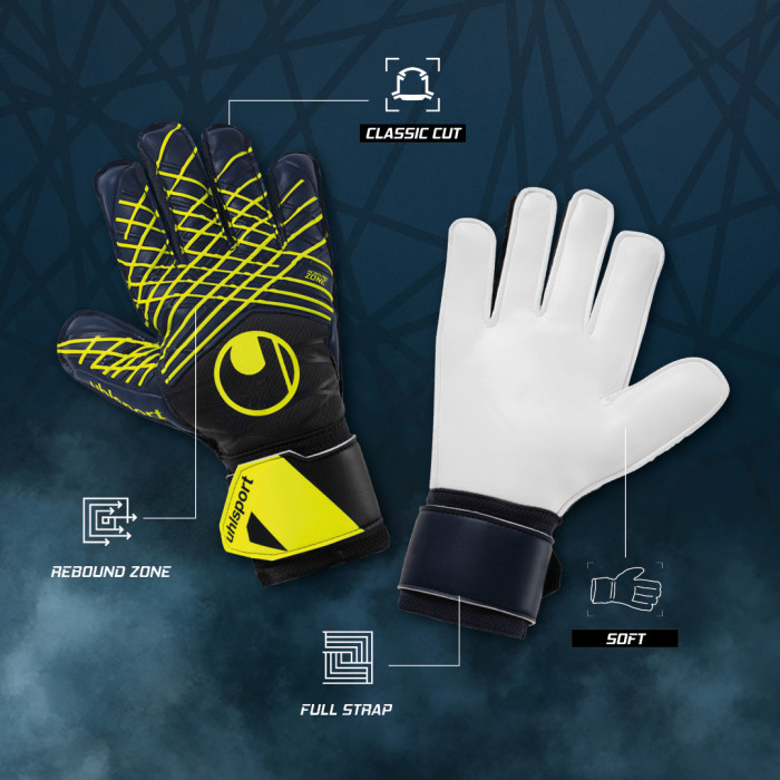 Uhlsport Prediction Soft Pro Goalkeeper Gloves navy/fluo yellow