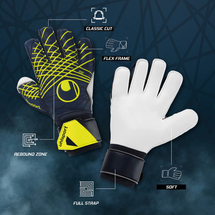 Uhlsport Prediction Soft Pro Junior Goalkeeper Gloves navy/fluo yellow