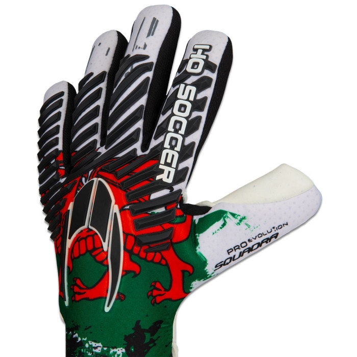 HO Soccer Pro Evolution SQUADRA WALES Goalkeeper Gloves White/Red/Gree