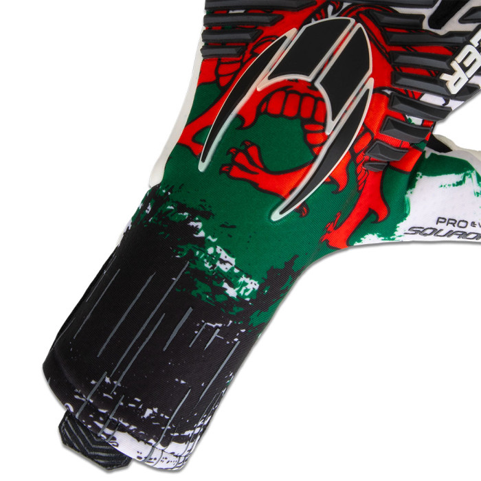 HO Soccer Pro Evolution SQUADRA WALES Goalkeeper Gloves White/Red/Gree