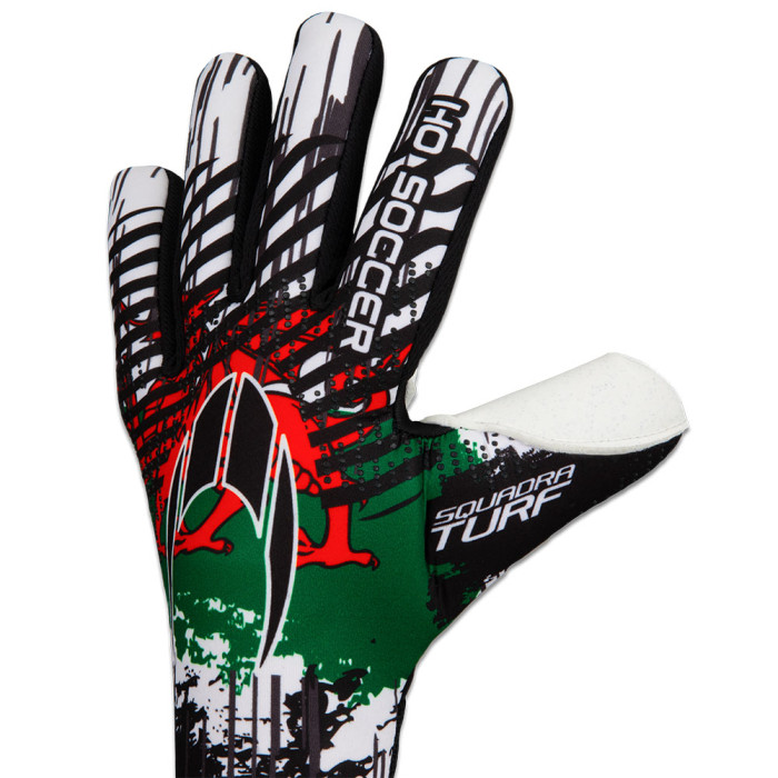 HO Soccer Squadra Turf Negative WALES Goalkeeper Gloves White/Red/Gree