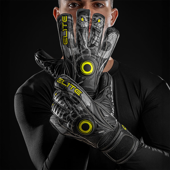  EL4VIBJ Elite VIBORA PROTECTION Junior Goalkeeper Gloves Black 