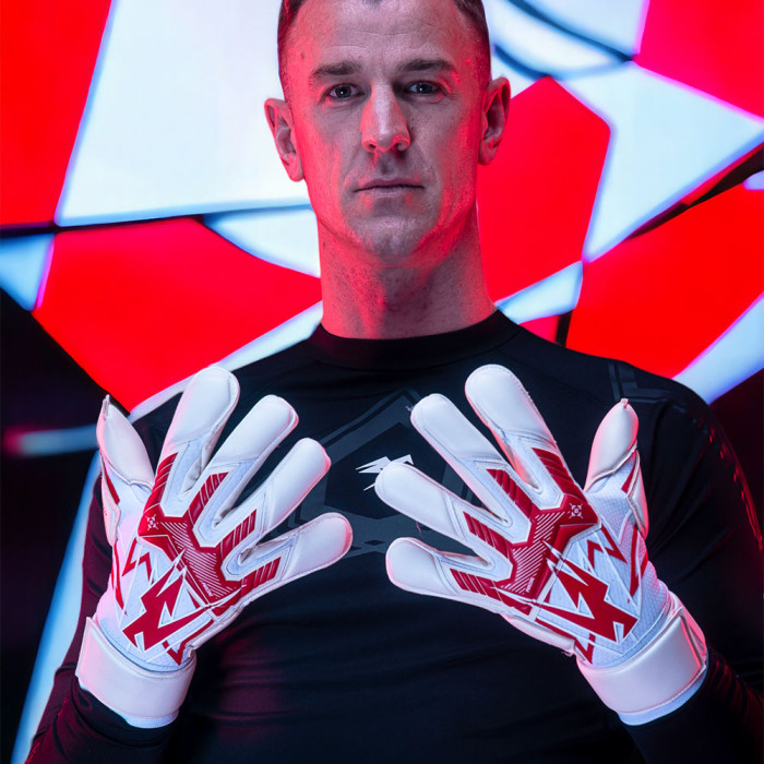  JHV424 Kaliaaer Joe Hart JHPro 1.4 Attack Goalkeeper Gloves White/Red