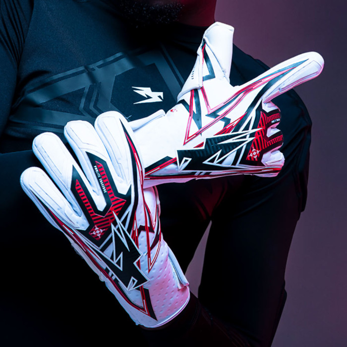 PWRL0224 Kaliaaer PWRLITE Attack Junior Goalkeeper Gloves White/Red 