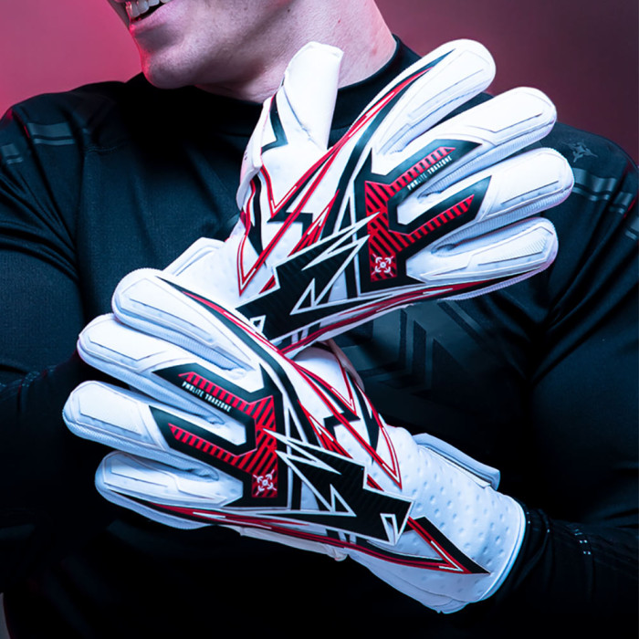 PWRL0224 Kaliaaer PWRLITE Attack Junior Goalkeeper Gloves White/Red 