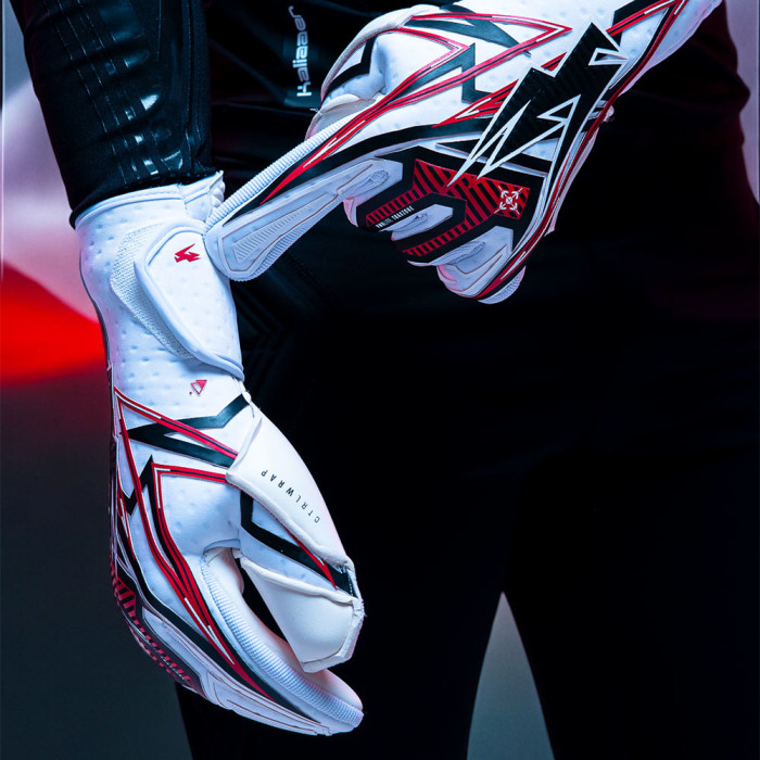 PWRL0224 Kaliaaer PWRLITE Attack Junior Goalkeeper Gloves White/Red 