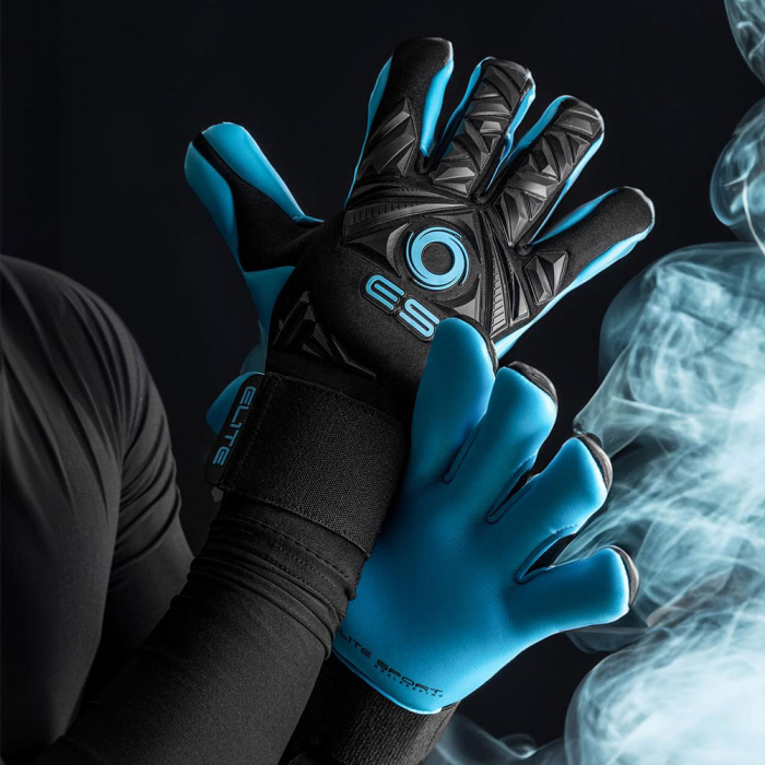 Elite NEO REVOLUTION II COMBI AQUA Goalkeeper Gloves Black/Blue