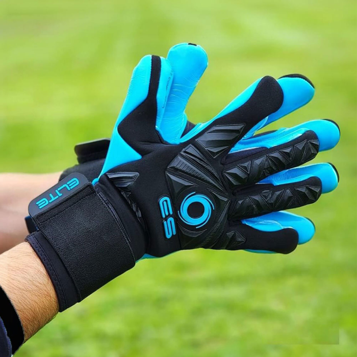 Elite NEO REVOLUTION II COMBI AQUA Goalkeeper Gloves Black/Blue