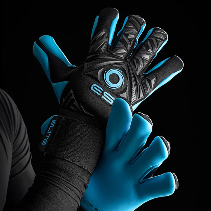 Elite NEO REVOLUTION II COMBI AQUA Goalkeeper Gloves Black/Blue