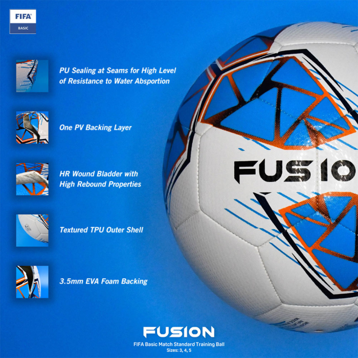  PRF263 Precision Fusion FIFA Basic Football White/Blue/Orange 
