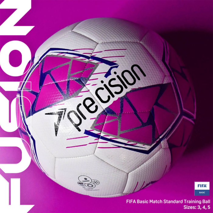 PRF264 Precision Fusion FIFA Basic Football White/Pink