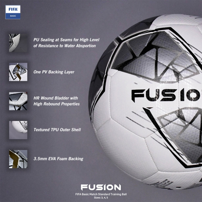  PRF262 Precision Fusion FIFA Basic Football White/Silver/Black 