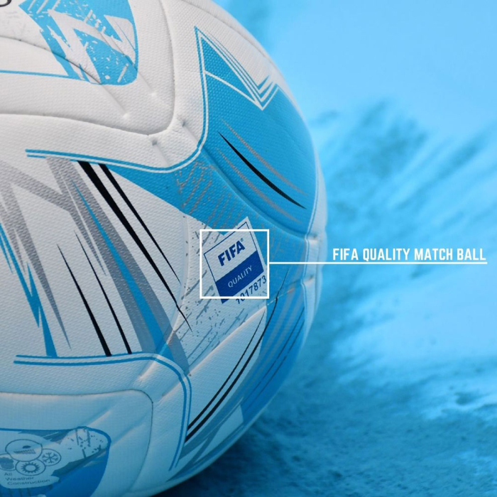PRF158 Precision Rotario FIFA Quality Match Football white/cyan