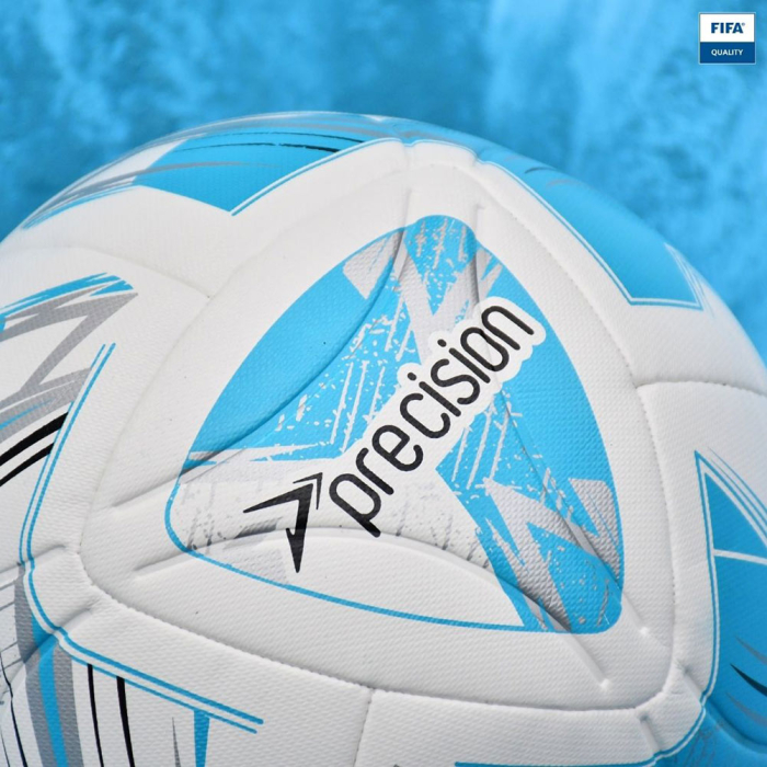 PRF158 Precision Rotario FIFA Quality Match Football white/cyan