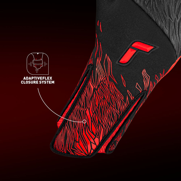 54709567730 Reusch Venomous Gold X Goalkeeper Gloves Black/Fire Red