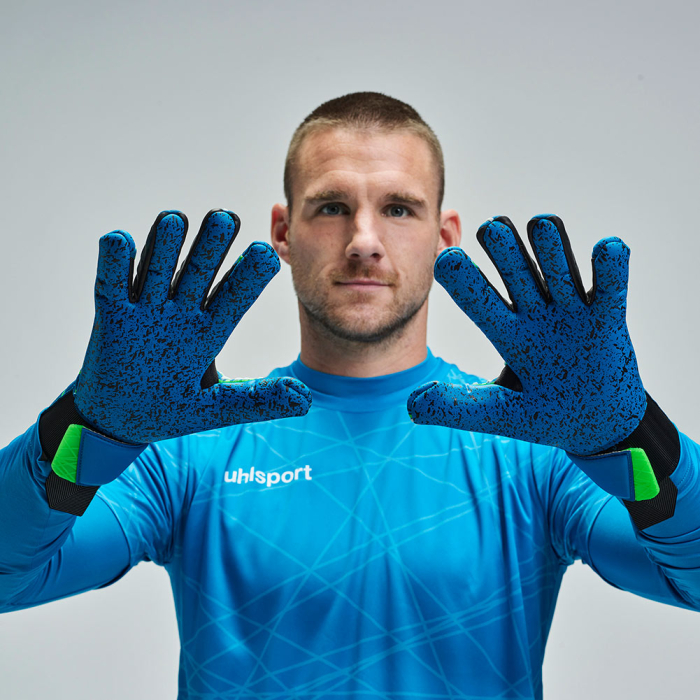 101133901 Uhlsport Prediction Aquagrip HN Pacific Blue / Fluo Green
