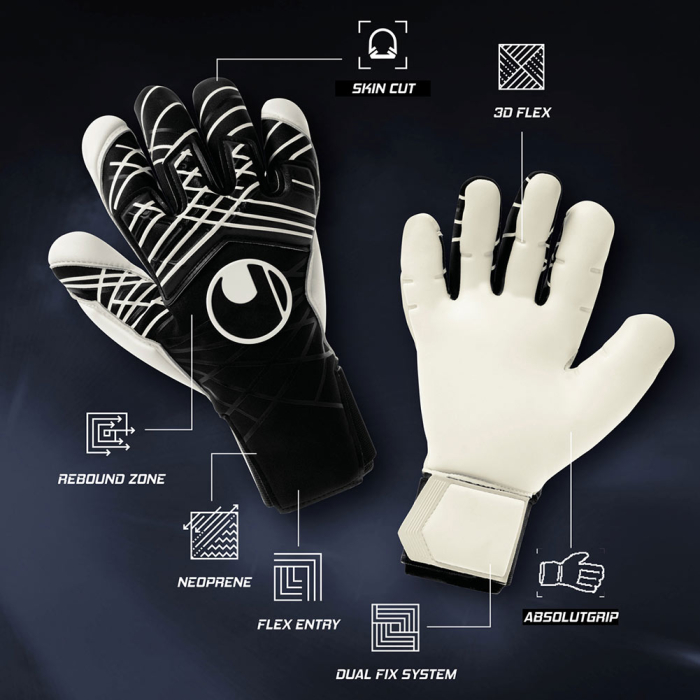 Uhlsport Prediction Absolutgrip SC NITE EDITION Goalkeeper Gloves Blac