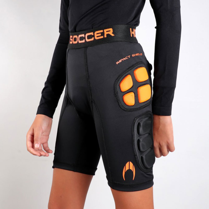 505598 HO Soccer Impact Shield Padded Junior Under Shorts Black / Oran