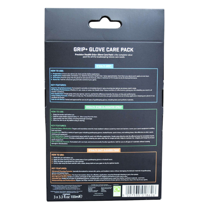 PRG963100 Precision Stealth Grip+ Goalkeeper Glove Care Bundle Pack
