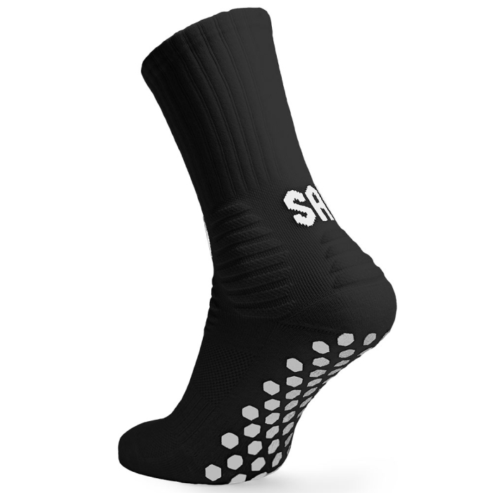 SAK Project Football Grip Sock Crew Ankle Sock BLACK