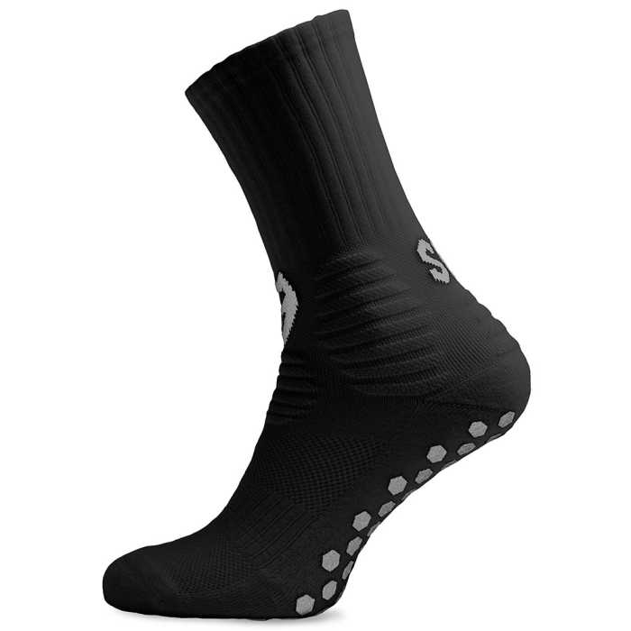 SAK Project Football Grip Sock Crew Ankle Sock BLACK