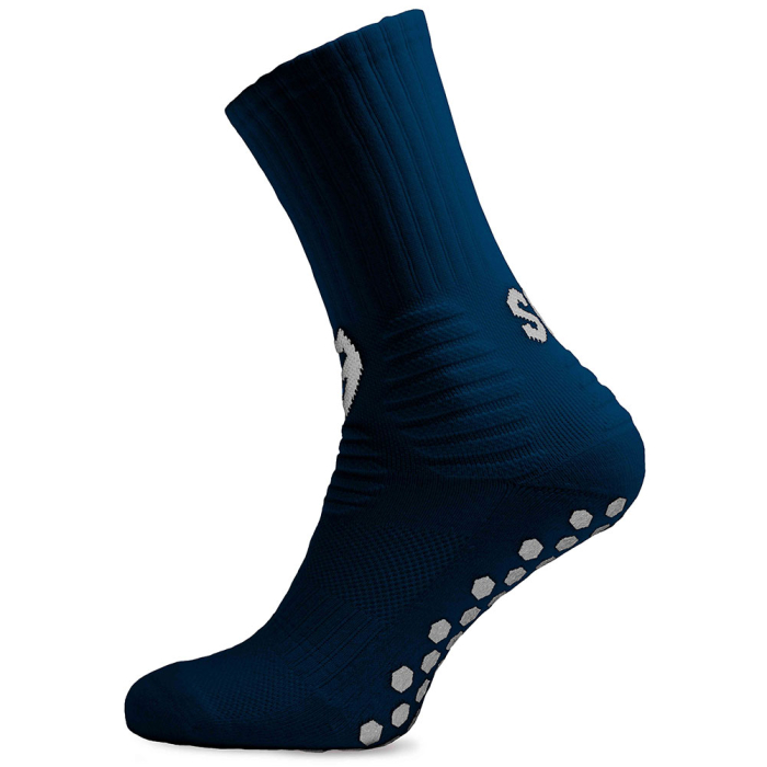 SAK Project Football Grip Sock Crew Ankle Sock Navy Blue