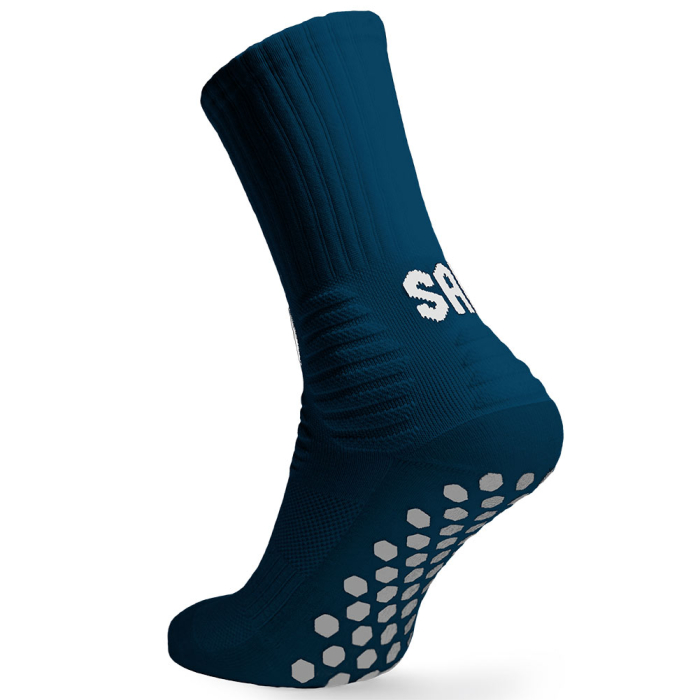 SAK Project Football Grip Sock Crew Ankle Sock Navy Blue