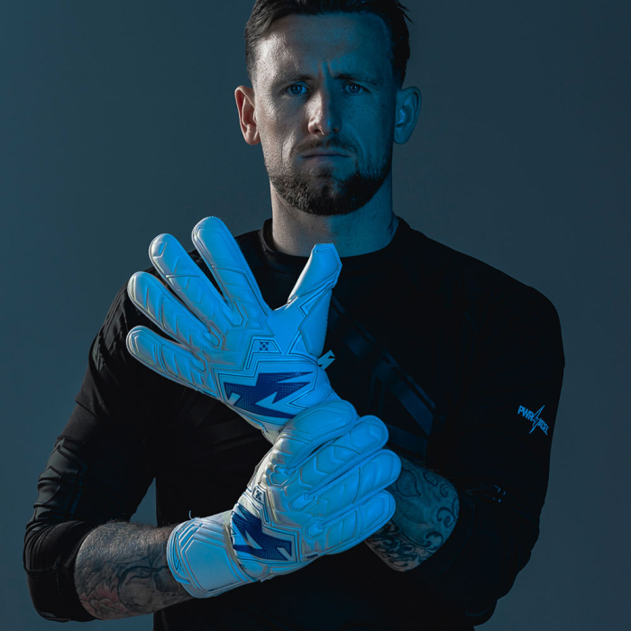 Kaliaaer PWR Pro Supreme Negative Cobalt Junior Goalkeeper Gloves Whit
