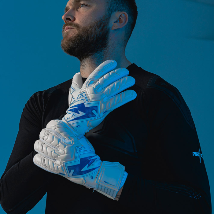 Kaliaaer PWR Pro Supreme Negative Cobalt Junior Goalkeeper Gloves Whit