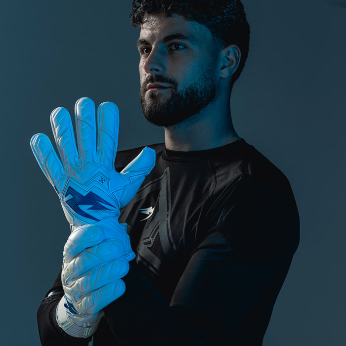 Kaliaaer PWR Pro Supreme Negative Cobalt Junior Goalkeeper Gloves Whit