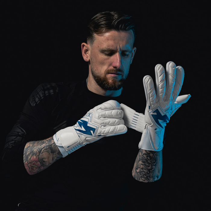 Kaliaaer PWR Pro Supreme Negative Cobalt Junior Goalkeeper Gloves Whit