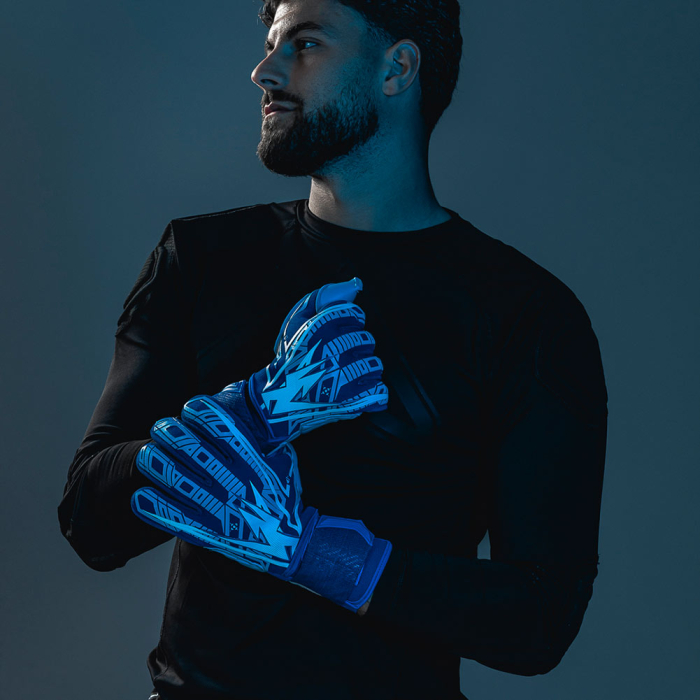 Kaliaaer ShokLock Negative Cobalt Junior Goalkeeper Gloves Blue