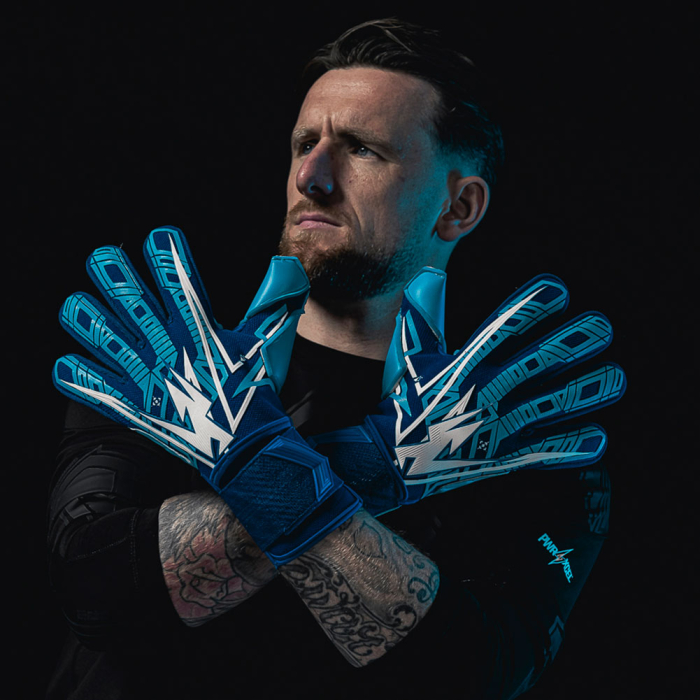 Kaliaaer ShokLock Negative Cobalt Junior Goalkeeper Gloves Blue