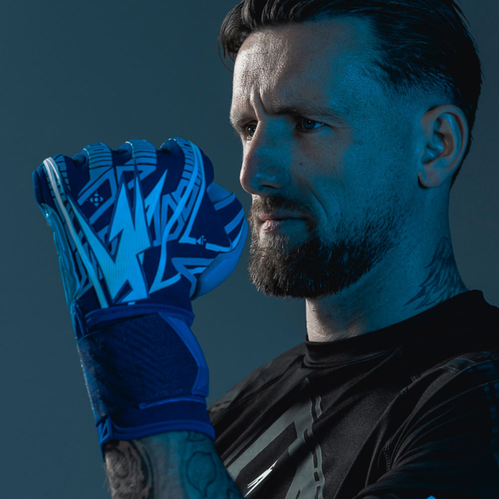 Kaliaaer ShokLock Negative Cobalt Junior Goalkeeper Gloves Blue