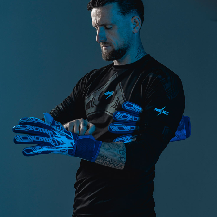 Kaliaaer ShokLock Negative Cobalt Junior Goalkeeper Gloves Blue