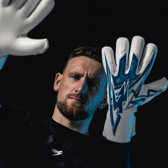 PWRL0324 Kaliaaer PWRLITE Negative Cobalt Goalkeeper Gloves White/Blue