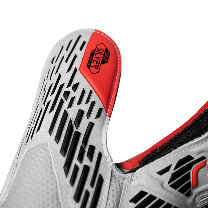  Reusch Attrakt Silver Hypermoon Goalkeeper Gloves Vapor Grey / Red