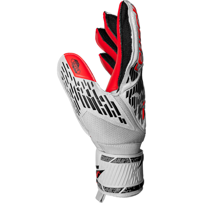  Reusch Attrakt Silver Hypermoon Goalkeeper Gloves Vapor Grey / Red