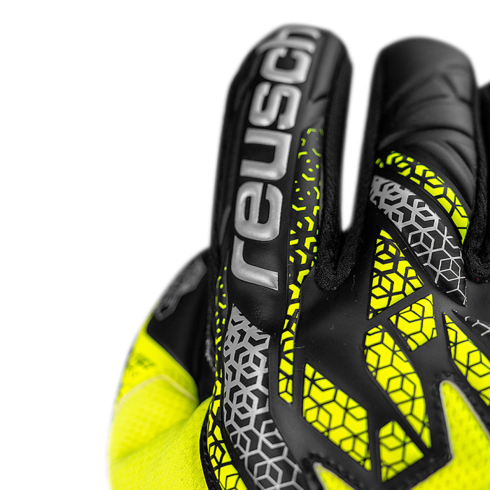 v55702152025 Reusch Attrakt Silver Goalkeeper Gloves Safety Yellow/Bla