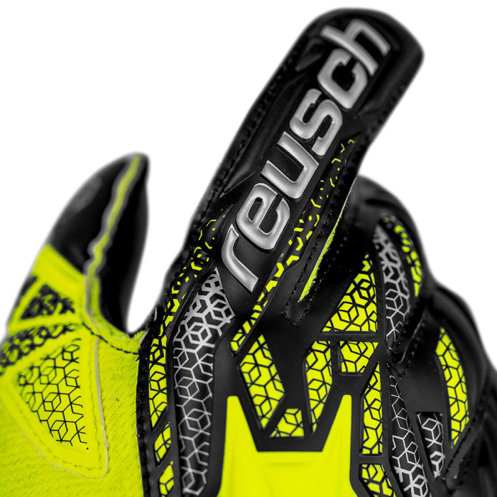 55722152025 Reusch Attrakt Silver Junior Goalkeeper Gloves Safety Yell