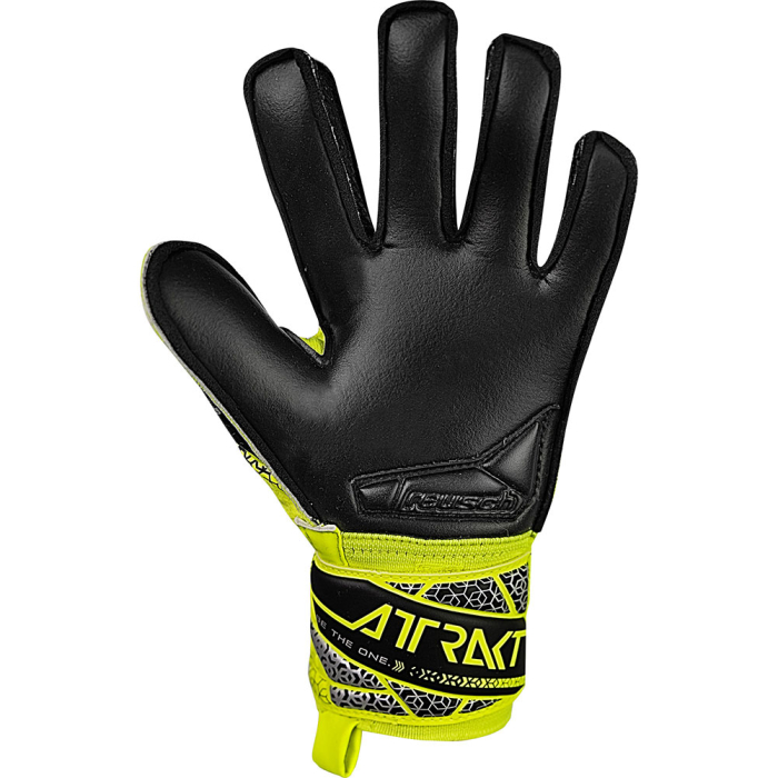 55722152025 Reusch Attrakt Silver Junior Goalkeeper Gloves Safety Yell