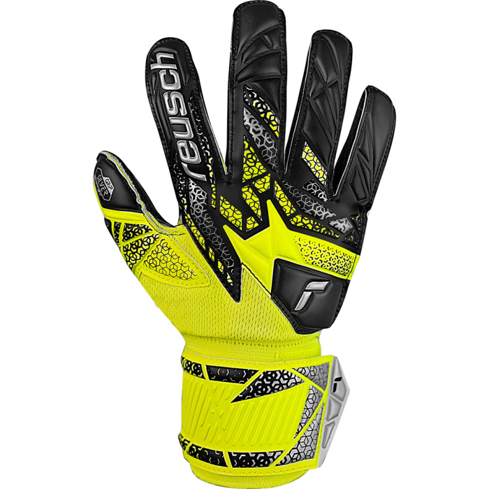 55722152025 Reusch Attrakt Silver Junior Goalkeeper Gloves Safety Yell