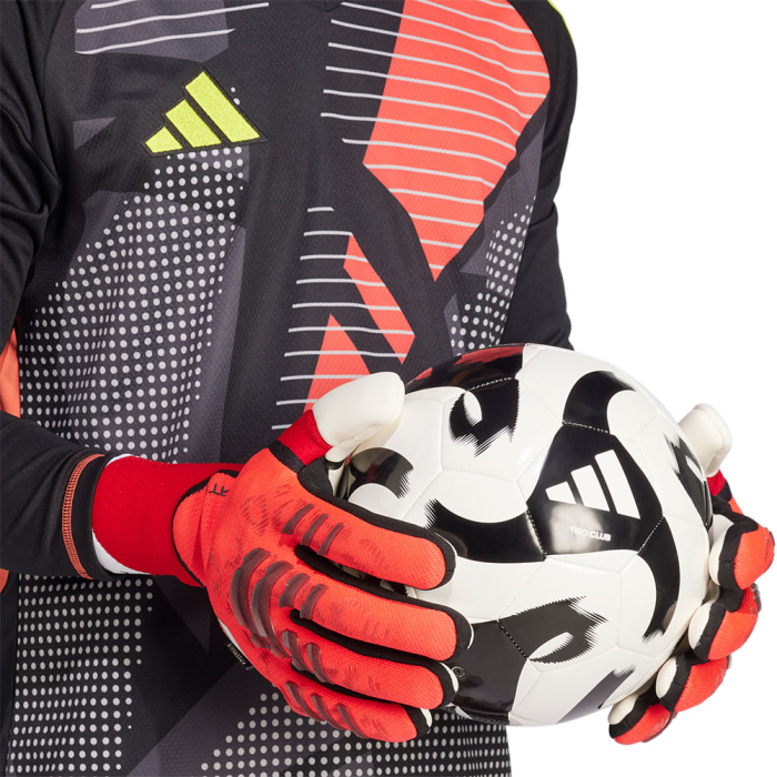 JH3804 adidas Predator 25 PRO Fingersave Goalkeeper Gloves red/black