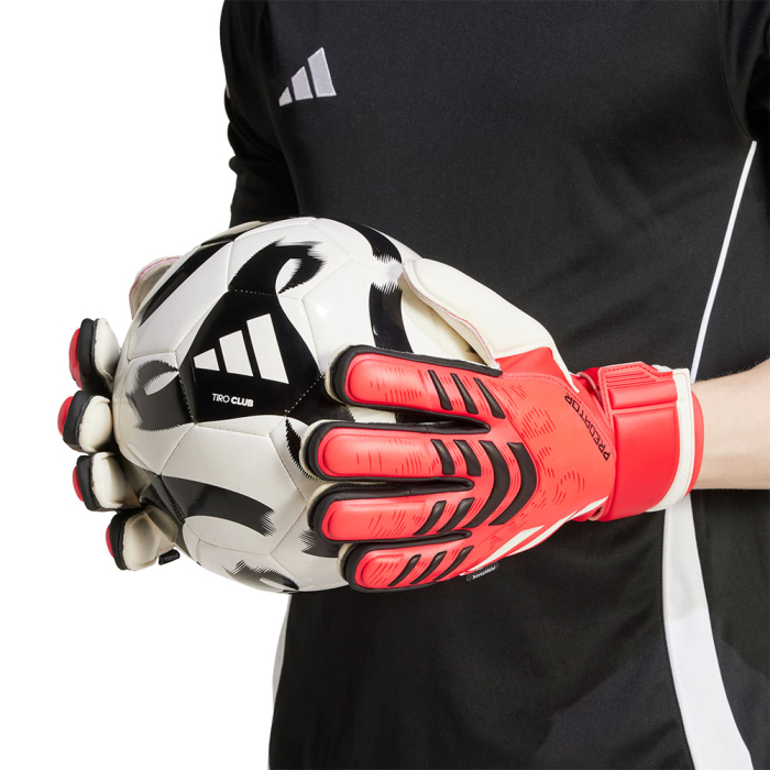 JH3802 adidas Predator Match Fingersave Goalkeeper Gloves Pure Ruby / 