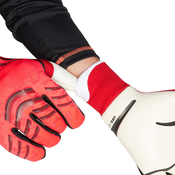 JH3816 adidas Predator Pro PROMO Fingersave Goalkeeper Gloves Ruby Red