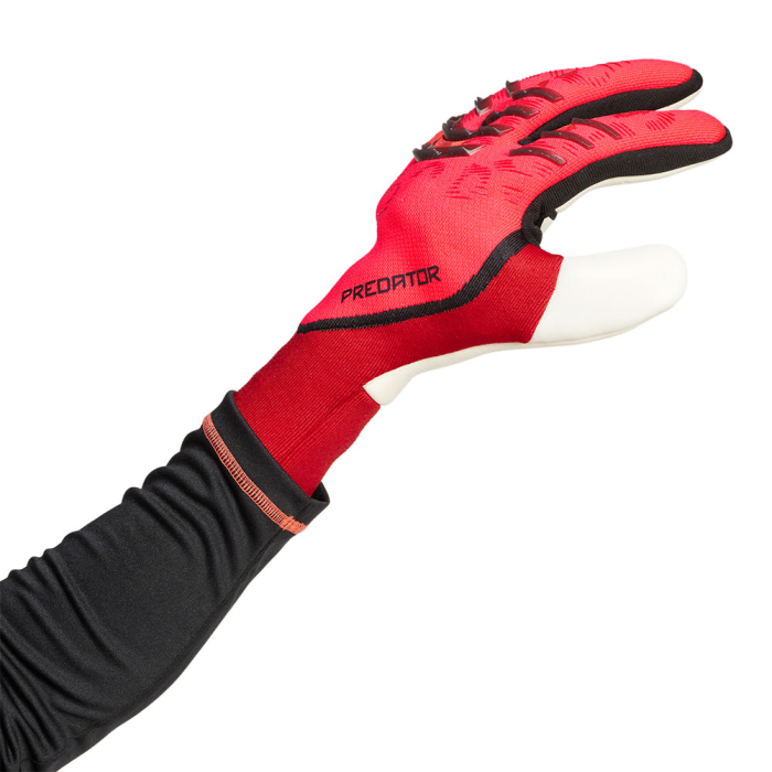 JH3816 adidas Predator Pro PROMO Fingersave Goalkeeper Gloves Ruby Red